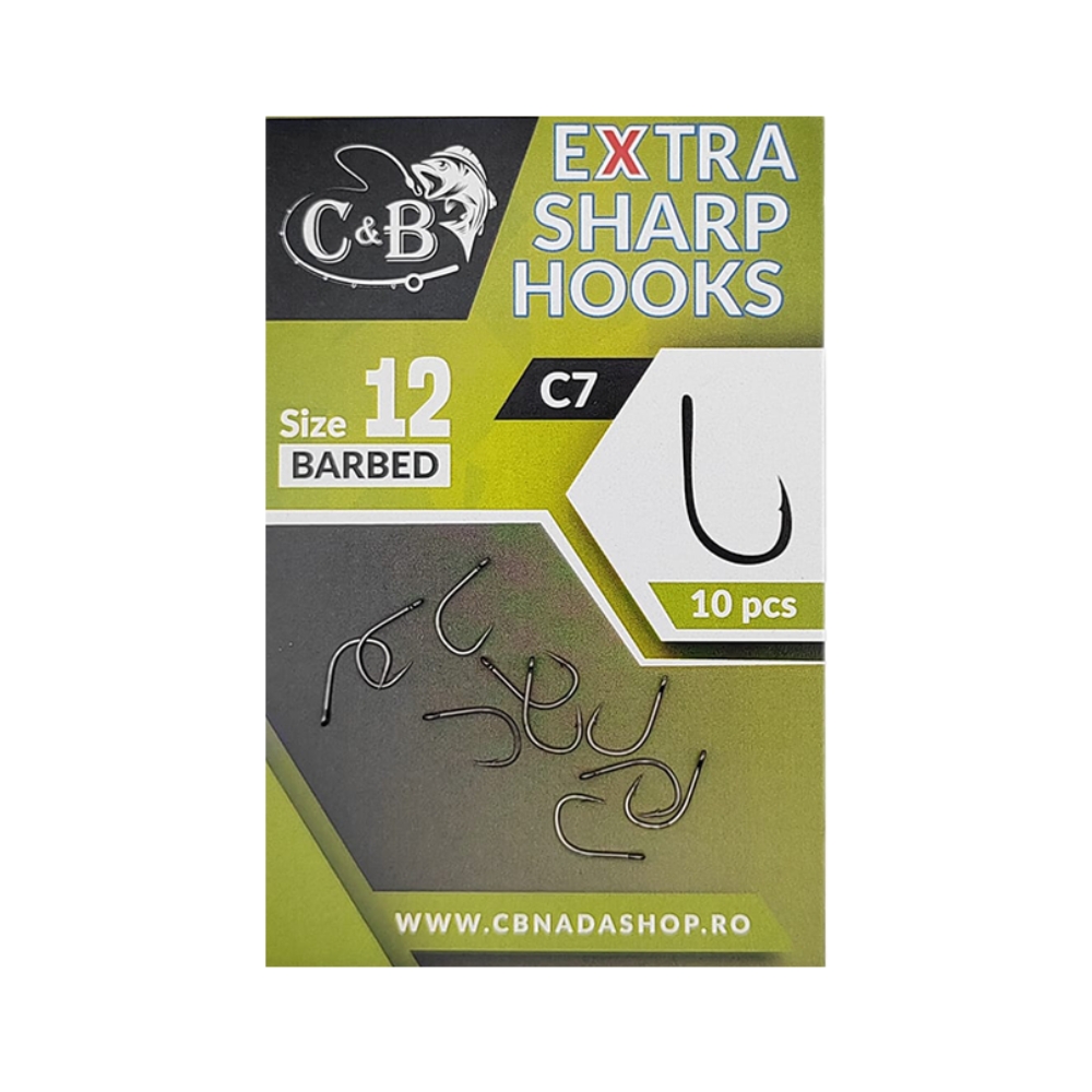 Carlige C&B Nr. 12 - C7 Extra Sharp - 10 Buc