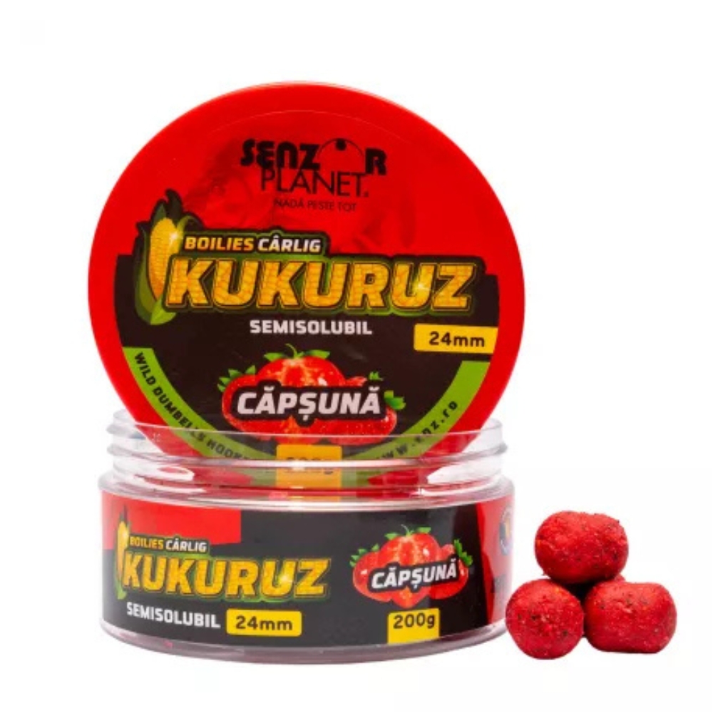 Boilies Kukuruz Pentru Carlig Capsuna 24 mm - 200 g